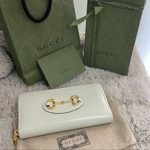 Gucci Horsebit 1955 wallet white leather